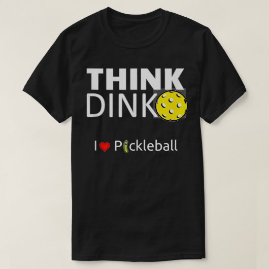 Cute and funny men & women's, Think Dink, I love P Tシャツ (デザイン正面)