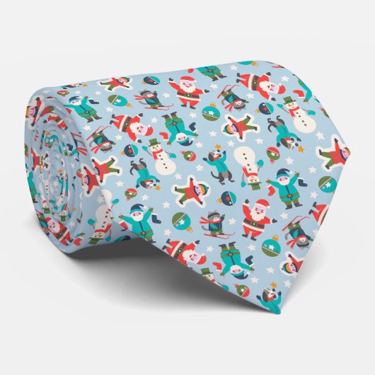 Cute and funny Non-Directional Christmas Ditsy ネクタイ (ロール)