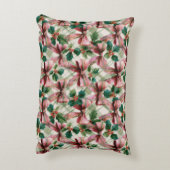 Cute and Girly Christmas Bows and Holly Pattern アクセントクッション (裏面(縦))