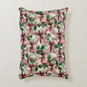 Cute and Girly Christmas Bows and Holly Pattern アクセントクッション (正面(垂直))