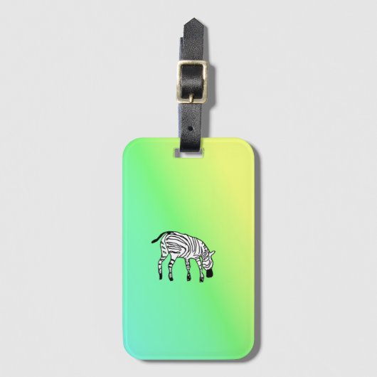 Cute and Happy Kenya Zebra Birthday ラゲッジタグ (正面縦)