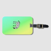 Cute and Happy Kenya Zebra Birthday ラゲッジタグ (正面横)