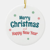 Cute and Happy Penguin Merry Christmas  セラミックオーナメント (正面)