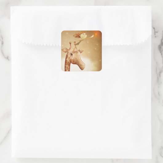 Cute and imaginative illustration スクエアシール (バッグ)