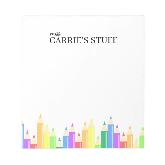 Cute and Personalized Teacher  ノートパッド (正面)