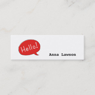 Cute and simple Hello! business card スキニー名刺