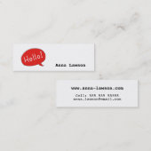 Cute and simple Hello! business card スキニー名刺 (正面/裏面)