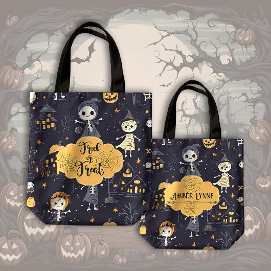 Cute and Spooky Ghouls Trick or Treat Halloween トートバッグ