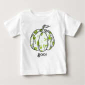 Cute and Spooky Green Jack-O’-Lantern ベビーTシャツ (正面)