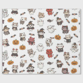 Cute and Spooky Halloween Cats Wrapping Paper ラッピングペーパー (フラット)
