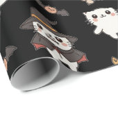 Cute and Spooky Halloween Cats Wrapping Paper ラッピングペーパー (ロールコーナー)