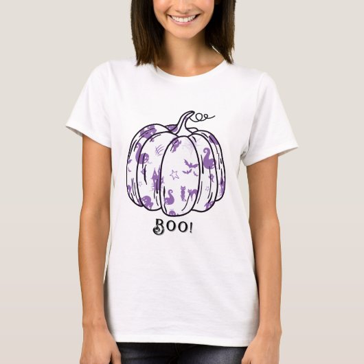 Cute and Spooky Purple Jack-O’-Lantern Tシャツ (正面)