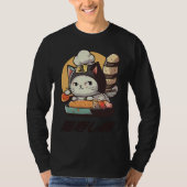 cute and whimsical cat making it as the neko sushi tシャツ (正面)
