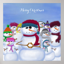 Cute and Whimsical Snowmen ポスター