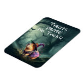 Cute and Witchy Halloween Capybara  マグネット (左側)