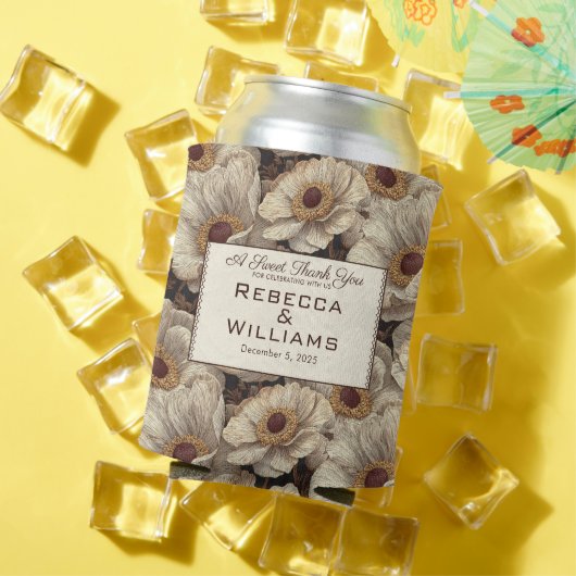 Cute Anemones Accent Winter Wedding 缶クーラー (インサイチュ 夏)