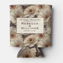 Cute Anemones Accent Winter Wedding 缶クーラー