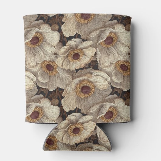 Cute Anemones Accent Winter Wedding 缶クーラー (裏面)