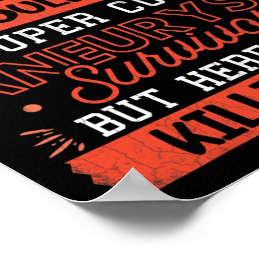 Cute Aneurysm Survivor Brain Surgery Awareness Gra ポスター (角)