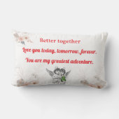 Cute Angel Cherub Couple Throw Pillow ランバークッション (裏面)