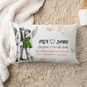 Cute Angel Cherub Couple Throw Pillow ランバークッション (ブランケット)