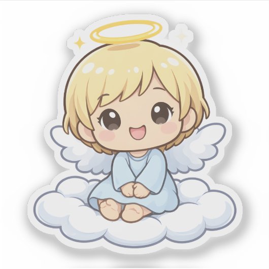 Cute Angel Chibi Vinyl Sticker シール (正面)