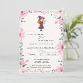 Cute Angel on the Way Halloween Baby Shower 招待状 (スタンド正面)