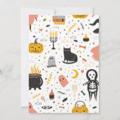 Cute Angel on the Way Halloween Baby Shower 招待状 (裏面)