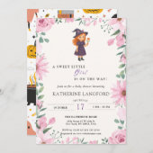 Cute Angel on the Way Halloween Baby Shower 招待状 (正面/裏面)