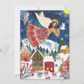 Cute Angel Peace on Earth写真クリスマス シーズンカード (正面)