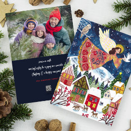 Cute Angel Peace on Earth写真クリスマス シーズンカード