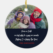 Cute Angel Peace on Earth写真クリスマス セラミックオーナメント (裏面)