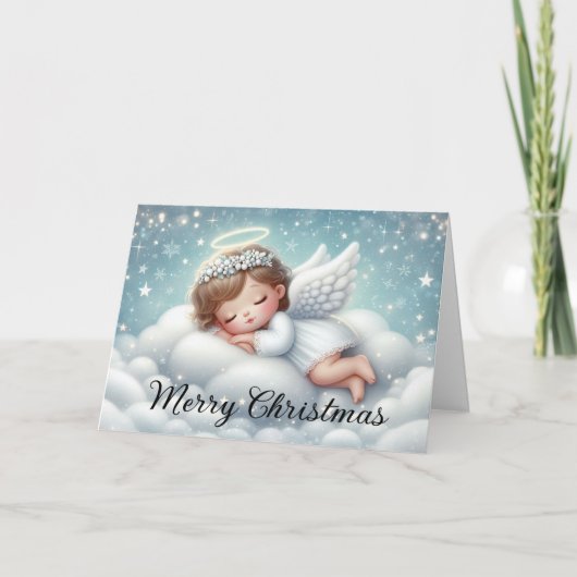 Cute Angel Sleeping on a Fluffy Cloud シーズンカード (正面)