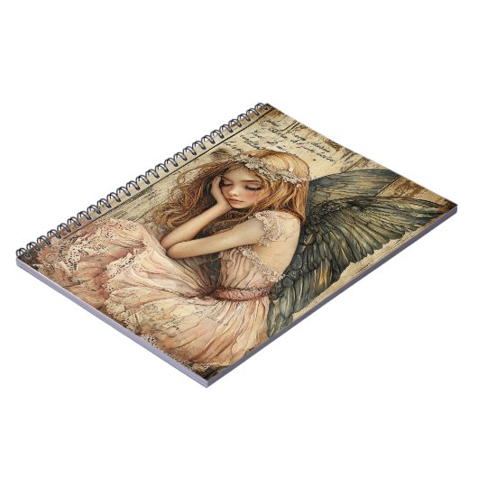 Cute Angel Spiral Notebook ノートブック (左側)