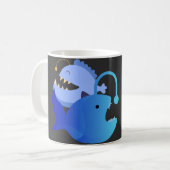 Cute Anglerfish Duo | Funny Deep Sea Fish Coffee コーヒーマグカップ (正面左)