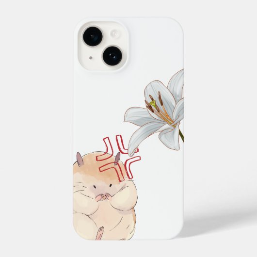 cute angry hamster iPhoneケース (裏面)