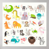 Cute Animal Alphabet ポスター (正面)