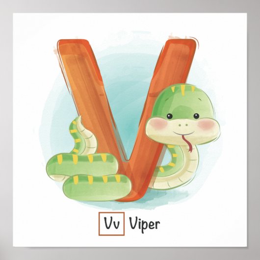 Cute Animal Alphabet ポスター (正面)