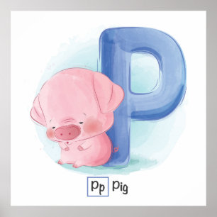 Cute Animal Alphabet Poster ポスター