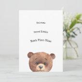 Cute Animal Brown Bear Sweet Baby Announcement 招待状 (スタンド正面)