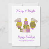 Cute Animal Bunny Christmas Holiday Card シーズンカード (正面)