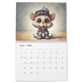 Cute Animal Caricatures 2026 Calendar 12 Months カレンダー (3月 2026)