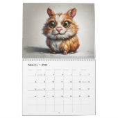 Cute Animal Caricatures 2026 Calendar 12 Months カレンダー (2月 2026)
