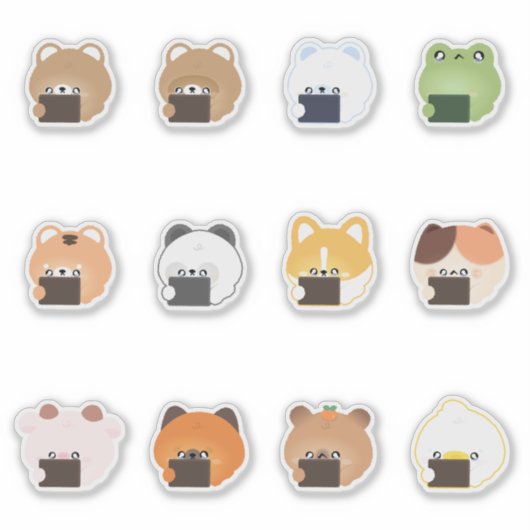 Cute Animal Crying シール (正面)