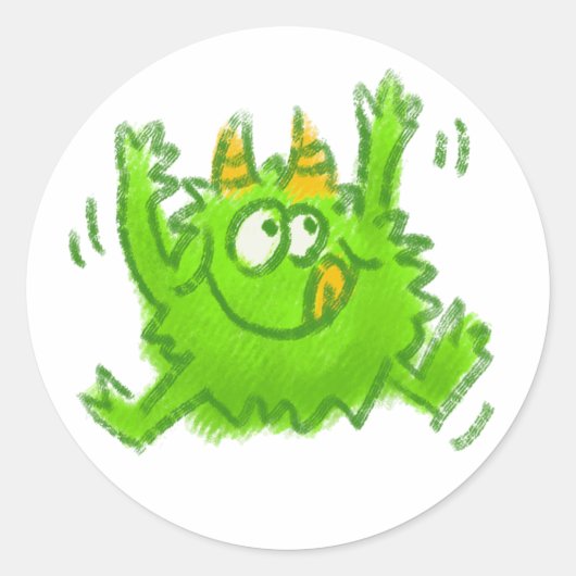 Cute Animal Drawing ラウンドシール (正面)