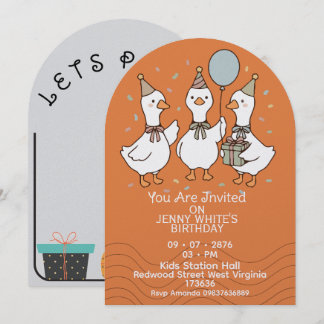 Cute Animal | Ducks Birthday Invitation 招待状