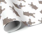 Cute animal Easter bunny with flowers baby boy ラッピングペーパー (ロールコーナー)