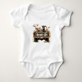 Cute Animal Farm On Baby Jersey Bodysuit ベビーボディスーツ
