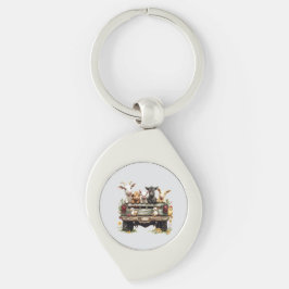 Cute Animal Farm On Metal Keychain キーホルダー
