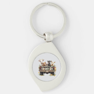 Cute Animal Farm On Metal Keychain キーホルダー